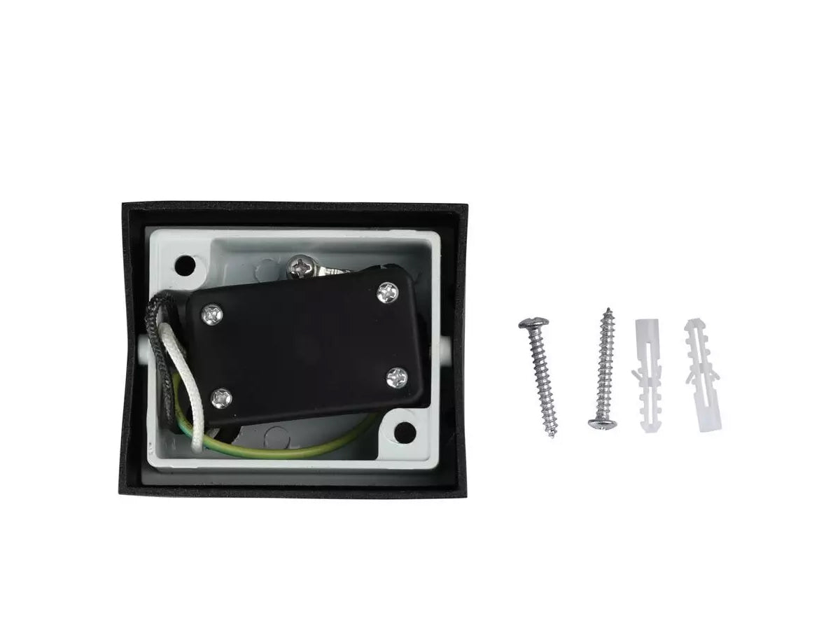 Applique Lampada Da Parete Quadrato Attacco GU10 IP44 Carcassa Nera