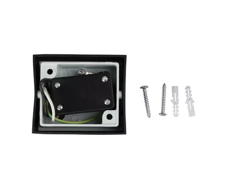 Applique Lampada Da Parete Quadrato Attacco GU10 IP44 Carcassa Nera