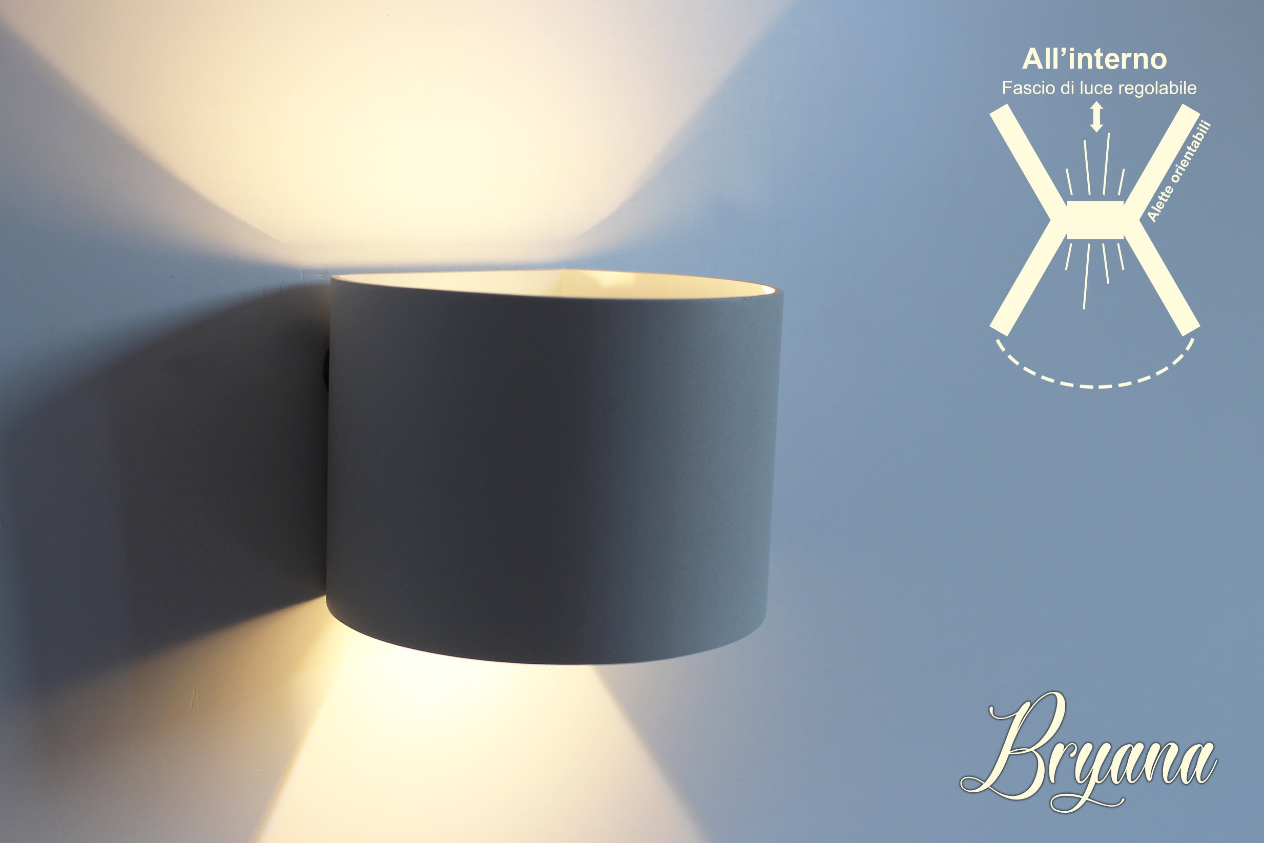 Applique Led Da Parete Bryana 6W Carcassa Bianca Circolare Bianco Caldo IP65