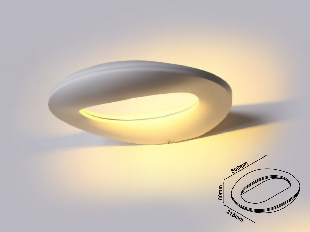 Applique Led Da Parete Ophelia 10W Bianco Caldo Ovale Design Moderna Carcassa
