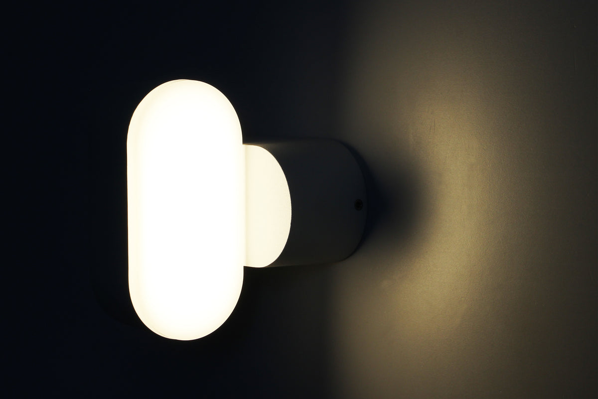 Applique Led Da Parete Dayna 6W Caldo 3000K Carcassa Bianca IP65 Ovale