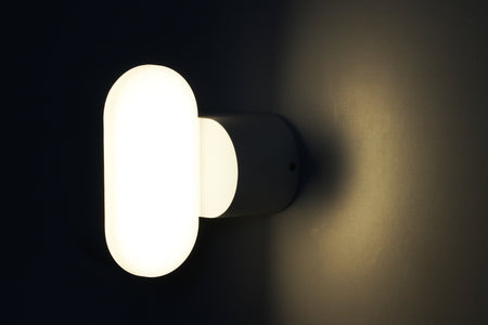 Applique Led Da Parete Dayna 6W Caldo 3000K Carcassa Bianca IP65 Ovale