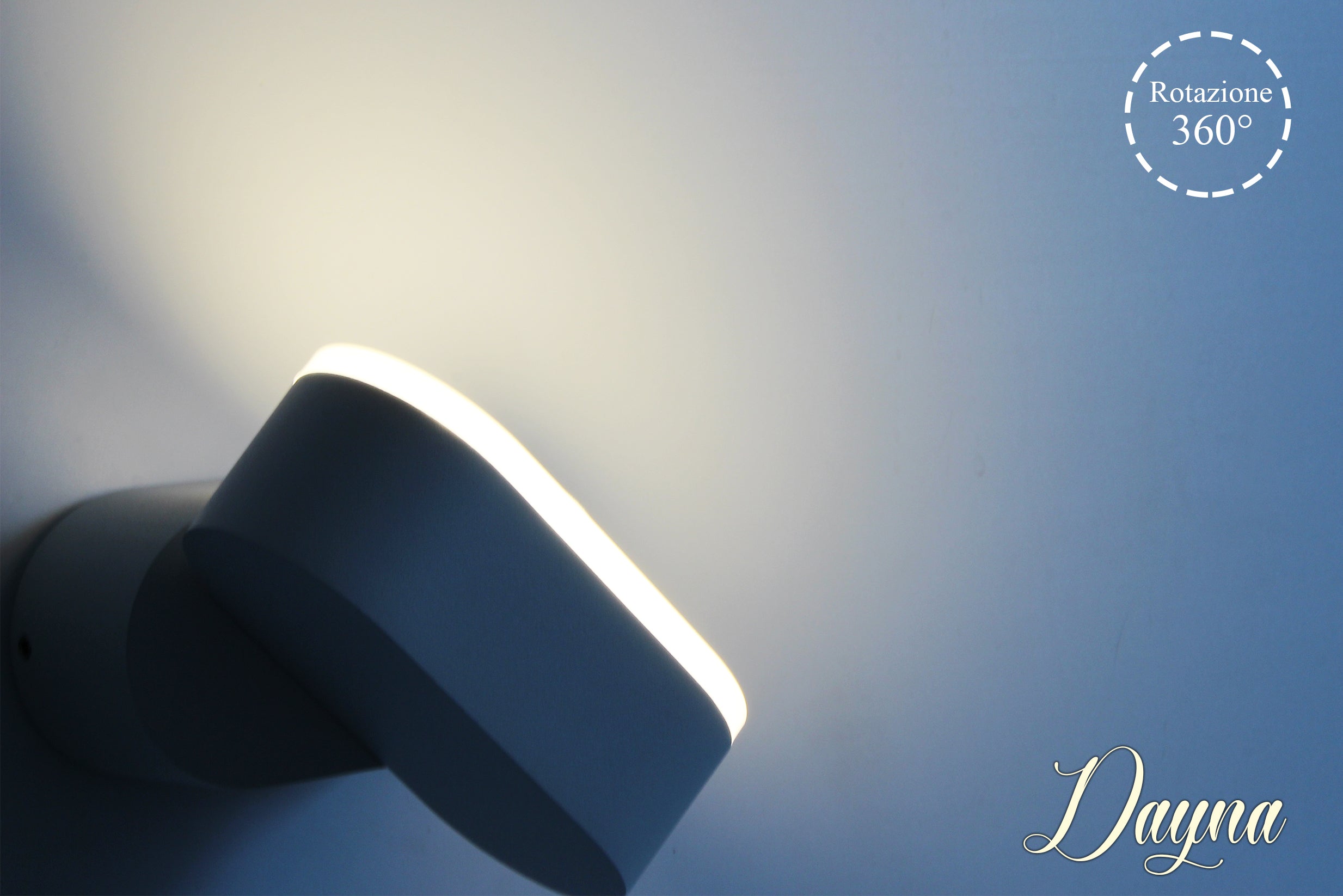Applique Led Da Parete Dayna 6W Caldo 3000K Carcassa Bianca IP65 Ovale