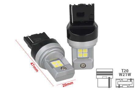 Lampada Led T20 W21W 7440 8 Smd 3030 Super Bianco Luminoso Senza Polarita 12V