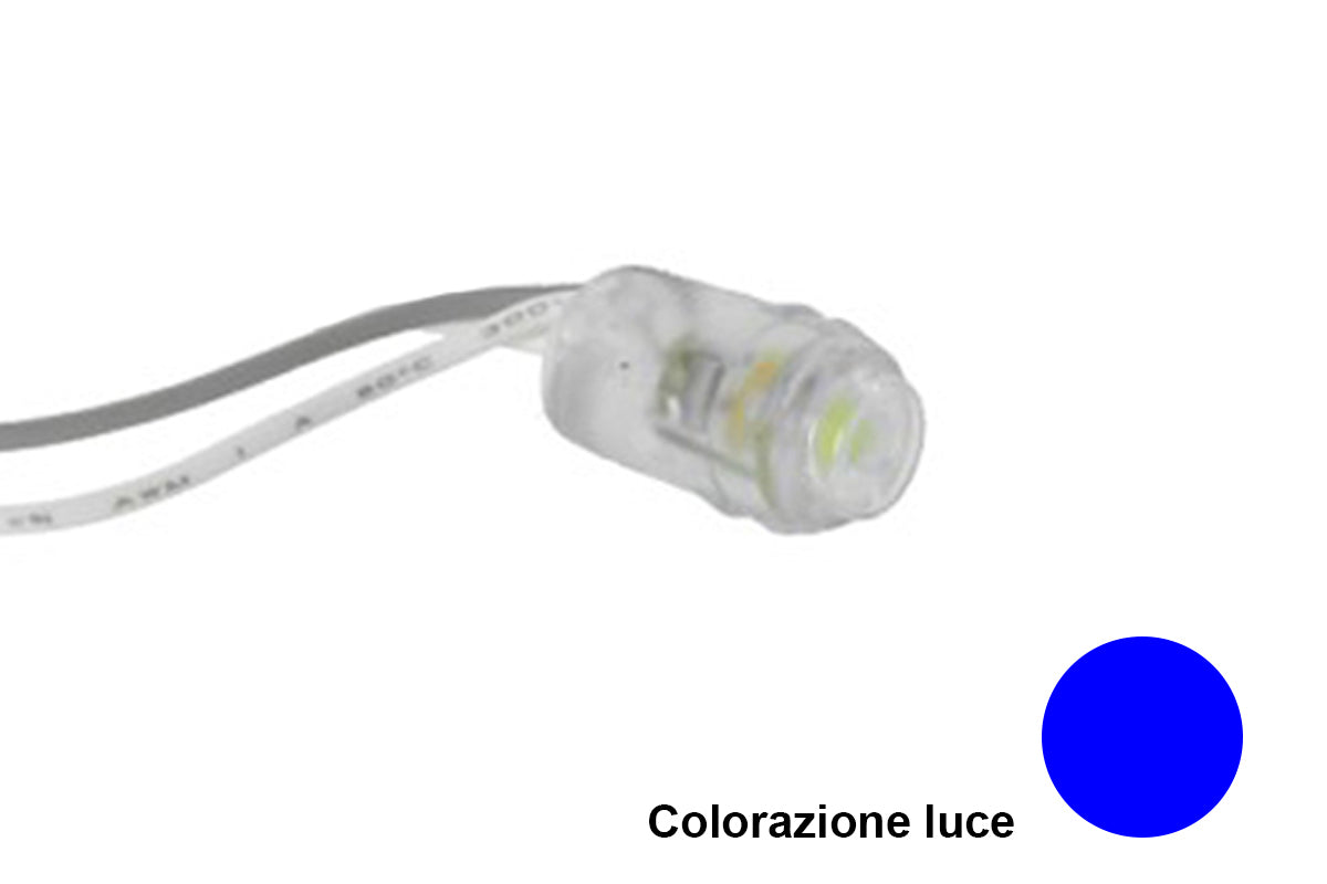 Modulo Bottone LED Da Incasso 1 SMD 5050 Colore Blue 12V IP68 120 Gradi