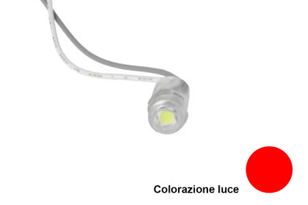 Modulo Bottone LED Da Incasso 1 SMD 5050 Colore Rosso 12V IP68 120 Gradi
