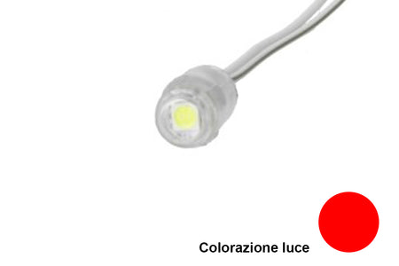 Modulo Bottone LED Da Incasso 1 SMD 5050 Colore Rosso 12V IP68 120 Gradi