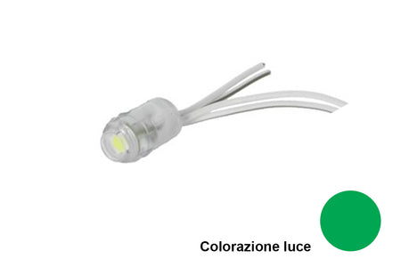 Modulo Bottone LED Da Incasso 1 SMD 5050 Colore Verde 12V IP68 120 Gradi