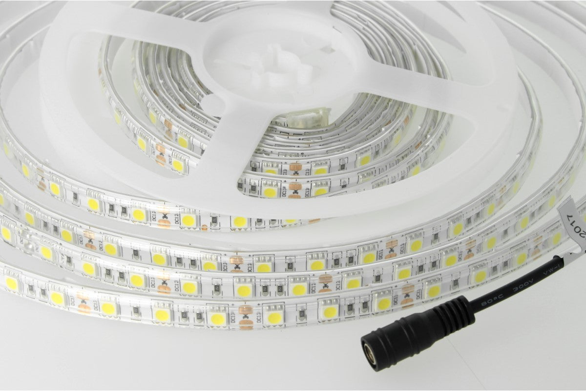 Bobina Led 300 SMD 5050 12V 10,8W/M Freddo 6400K IP65 Impermeabile 5 Metri