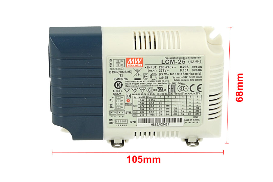 Led Driver CC Meanwell LCM-25 Dimmerabile 0-10V 10V PWM Corrente Costante