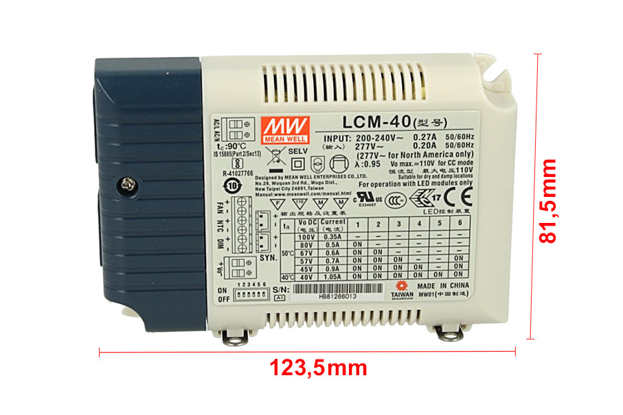 Led Driver CC Meanwell LCM-40 Dimmerabile 0-10V 10V PWM Corrente Costante