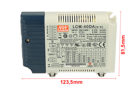 Led Driver CC Meanwell LCM-40DA Dimmerabile DALI Pulsante NO Corrente Costante