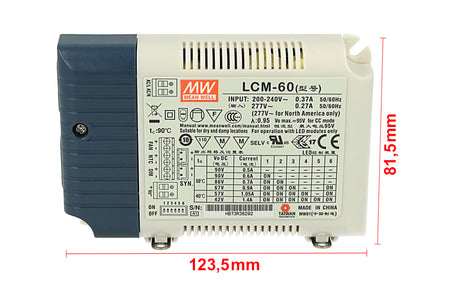 Led Driver CC Meanwell LCM-60 Dimmerabile 0/1-10V 10V PWM Resistance Corrente