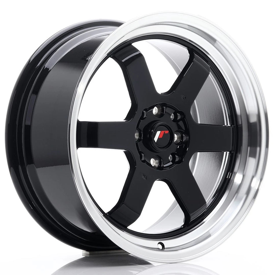 Un cerchio JR Wheels JR12 17x8 ET33 4x100/114 Nero lucido