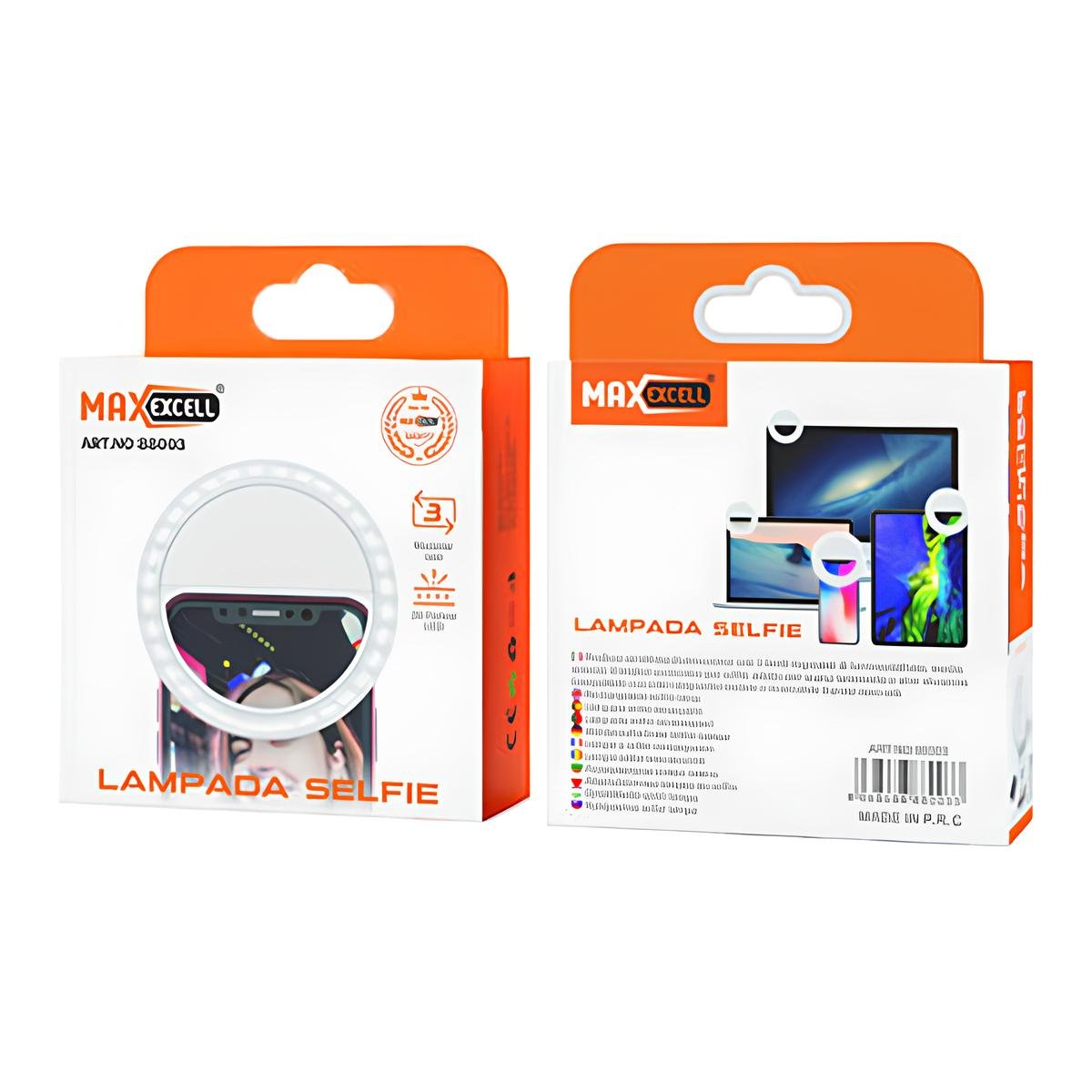 Luce per Selfie Ricaricabile da 8,6x8,6x3cm a 3 Livelli Perfetti, Ring Light
